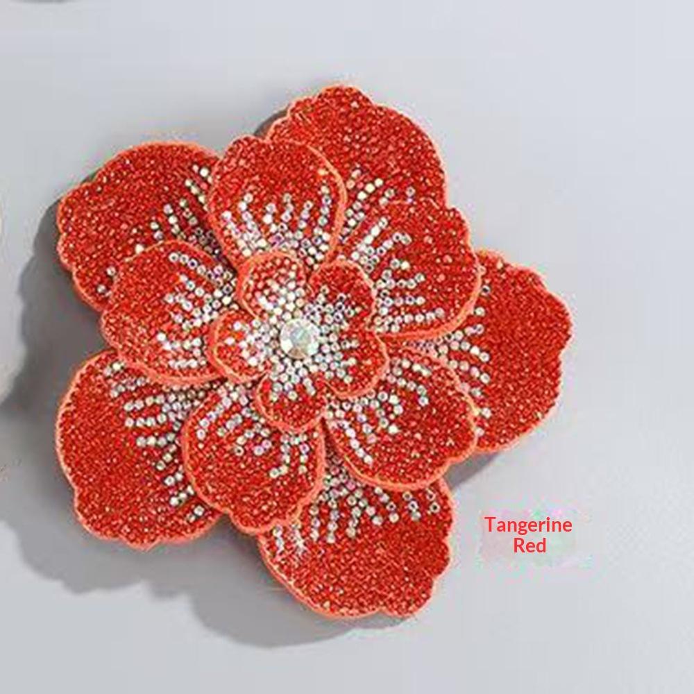Factory Hot Sale Shoes Flower Three-layer Cloth Fabric Patch Flower Rhinestone Handmade DIY Clothing Bag Accessories
