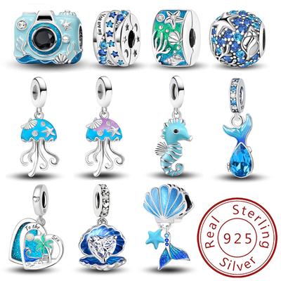 Copper Metal Seahorses Shells Ocean Series Bead Components Compatible With Do It Yourself Bracelet High Quality Fine Jewelry Bangle Craft Making