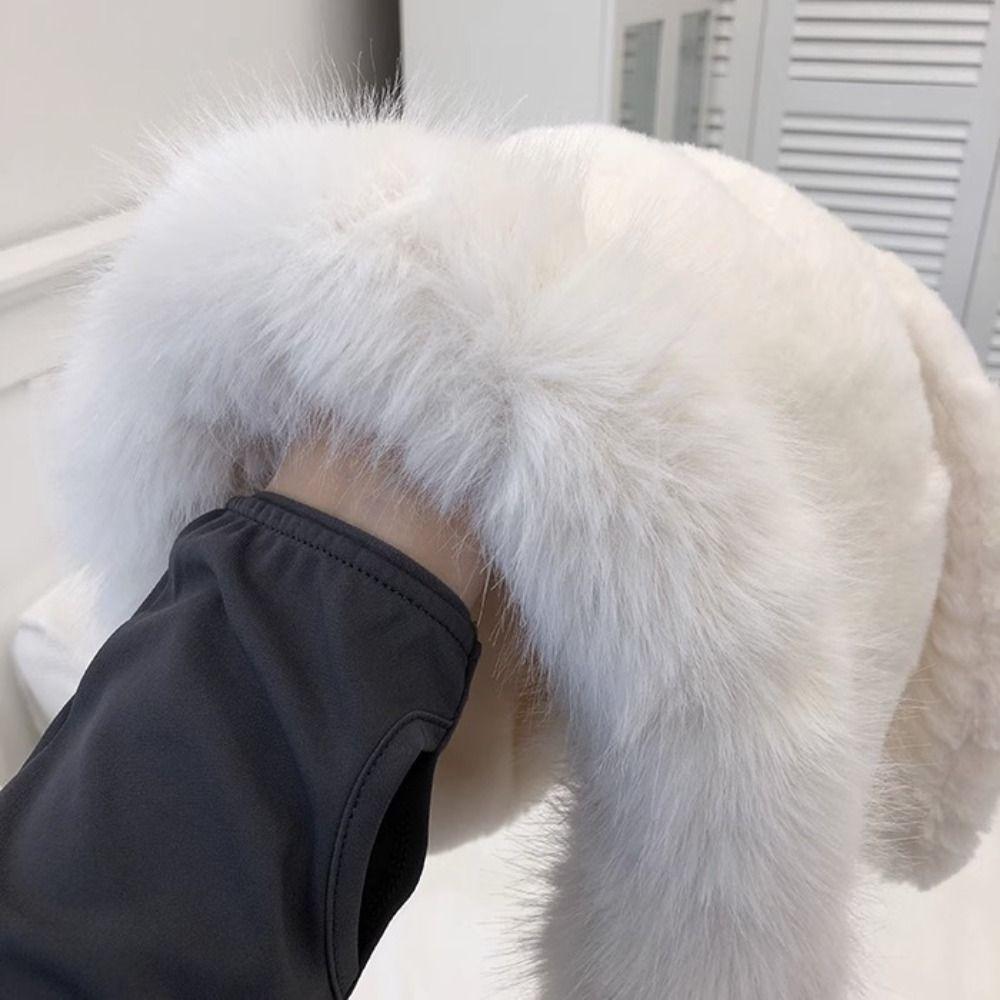 Warmer Plüsch-Ohrenschutzhut Winter Fischerhut Neuer Hut mit großen Hasenohren Damen