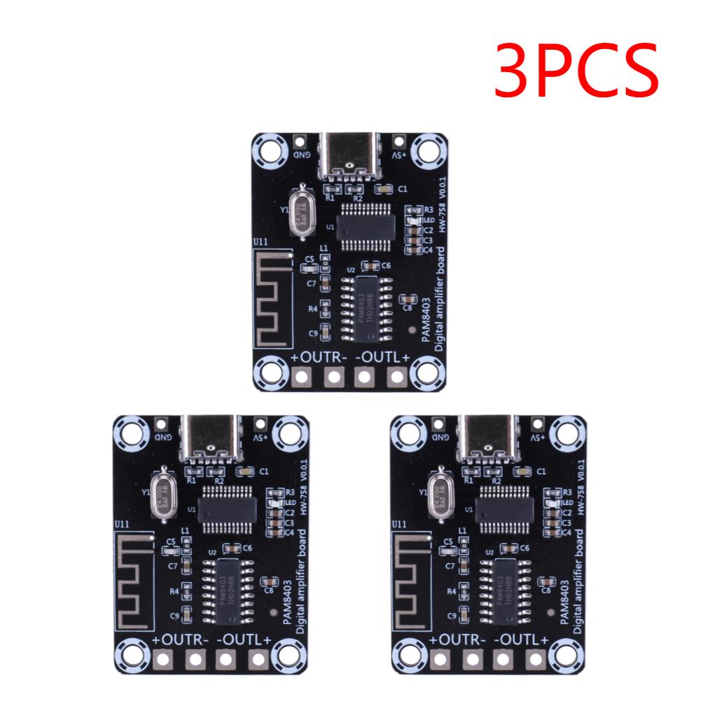 XH-A155 Mini PAM8403 Amplifier Board 5W+5W Class D BT Digital Power Amplifier TYPE-C Power Supply for Speakers Above 4 Inches