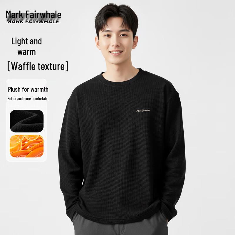 Mark Fairwhale Men's Fleece-Lined Waffle Knit Long Sleeve T-Shirt