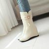 Autumn and winter new boots inner height increase Martin boots women's medium boots versatile high-heeled short boots thin flat 