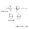 S925 Sterling Silver Dual Pearl Earrings with Gold Back-Hanging Design - Elegant and Versatile