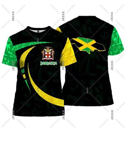 Fashion Women s T-Shirt Jamaica Lion Logo T-Shirt Men s Women s Graffiti Art Flag Short Sleeve Pride T-Shirt Fashion Summer New Street XXS