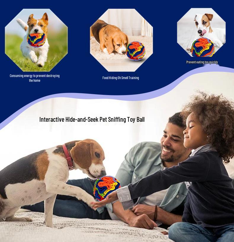 Colorful Sniffing Ball Teething Puzzle Toy for Dogs