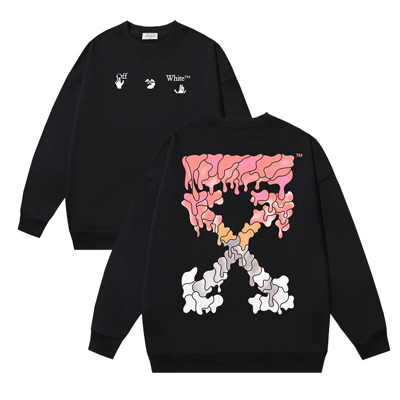 1238 Off-White 2026 Herbst/Winter Neu OW Geschmolzenes Pfeilmuster Herren und Damen Rundhals Hoodie