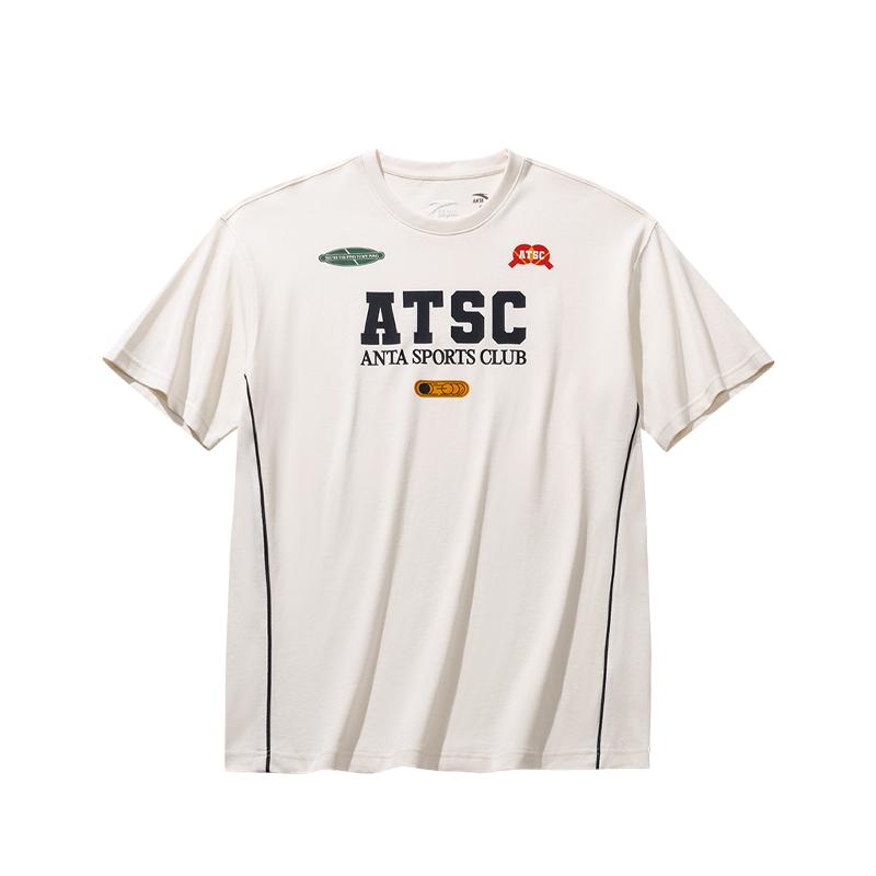 

Anta Casual Series Round Neck Loose Simple Letter Print Breathable Short Sleeve T-Shirt Men tops 152628125-3 S