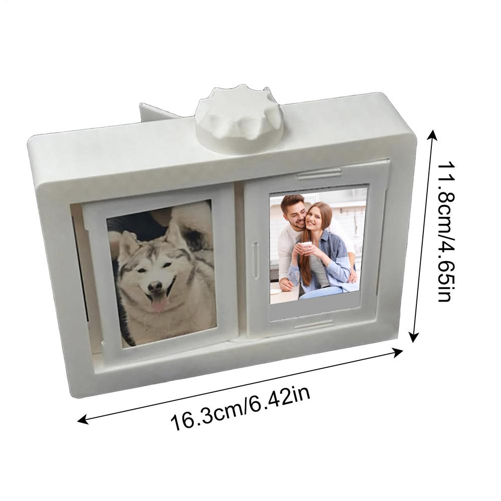 Photo Frame Rotating Photo Album 360 Degree Hand Crank Turning Ornaments Table Decoration 12-Card Holder For Home Fathers Day