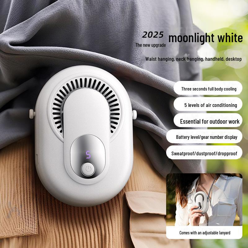 

USB-перезаряжаемый поясной вентилятор с подсветкой – мощное охлаждение для летнего отдыха на открытом воздухе Standard