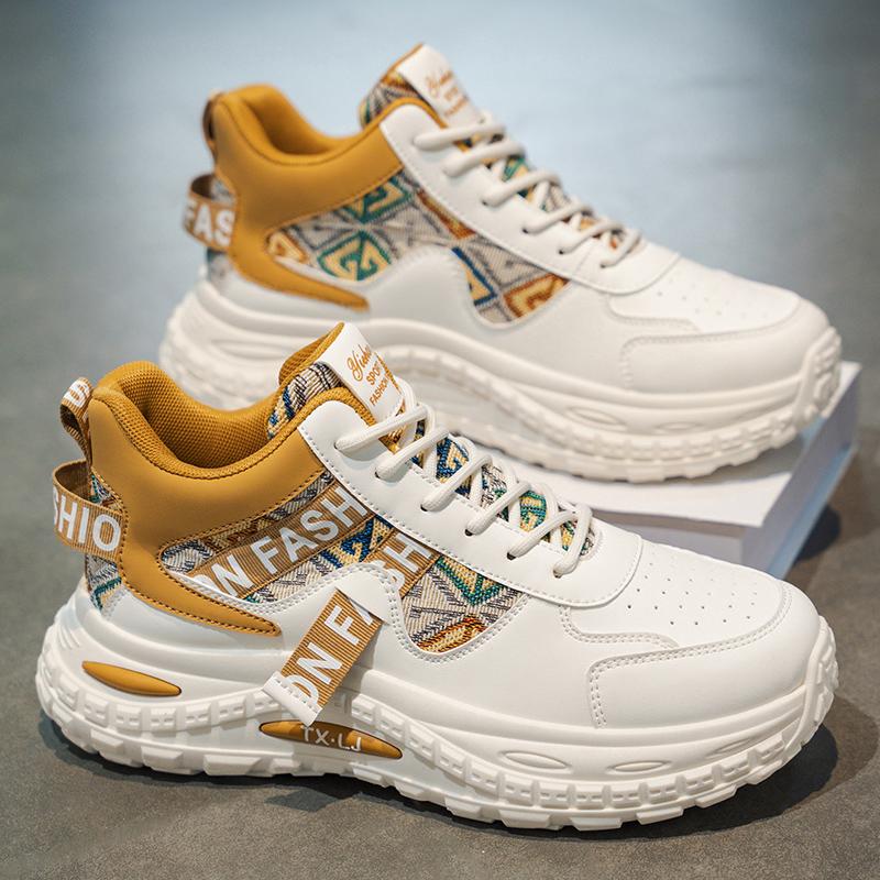 Neue Herren Klassische Herbst- und Wintermode High-Top Dicke Sohle Skateboard-Schuhe Bequeme Weiche Sohle Basketball Sneaker