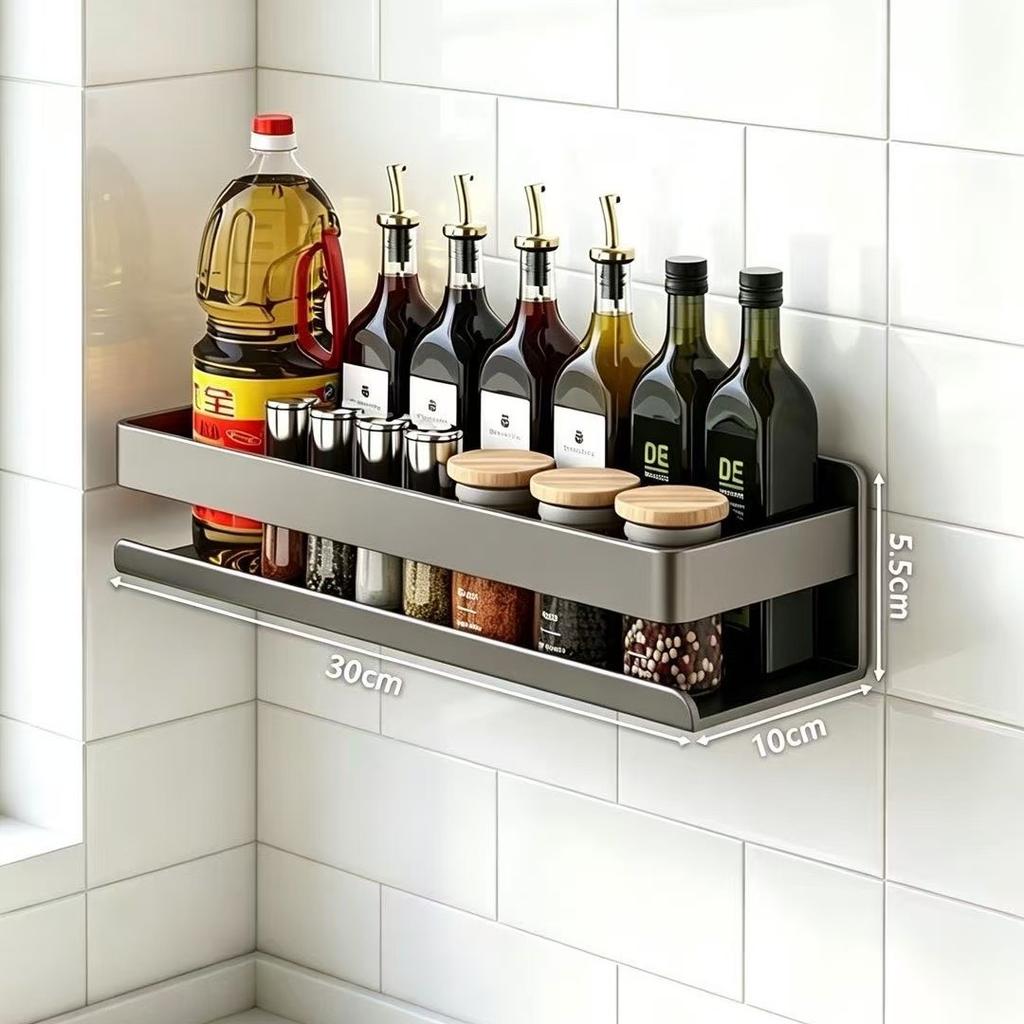 Multifunctional Kitchen Rack Side Condiment Storage Hanger Kitchen Supplies Wall-mounted Layered Seasoning Rack