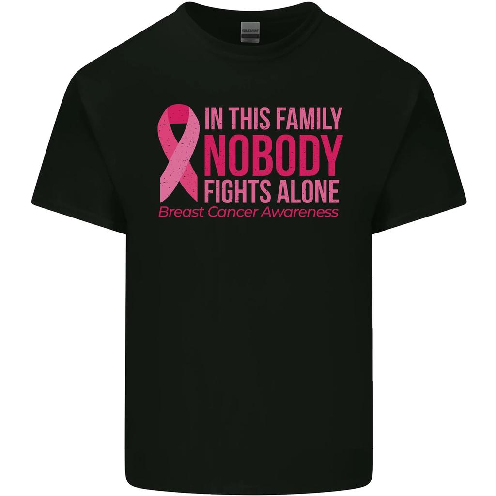 Breast Cancer Awareness Nobody Fights Alone Kids T-Shirt Childrens