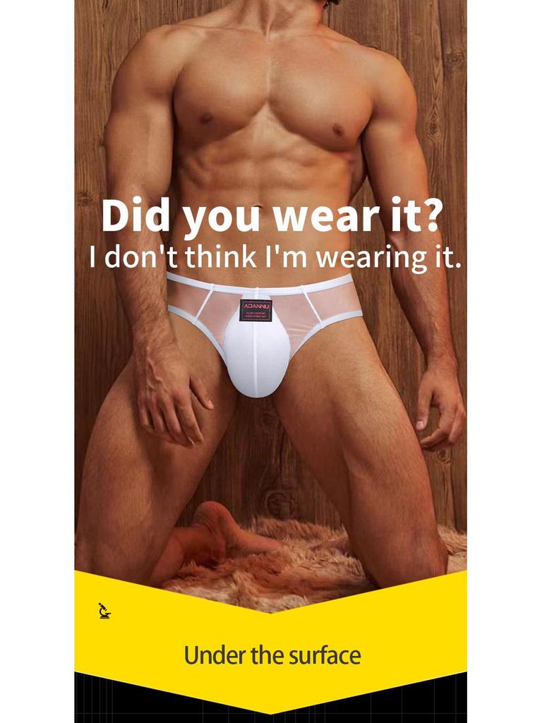 Damen Erotischer Deep V Po-Hebender Tanga mit Transparentem Mesh-Design