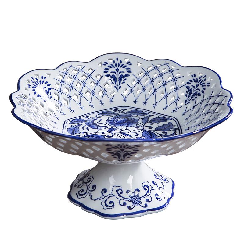 Jingdezhen Keramický modrobílý ovocný talíř