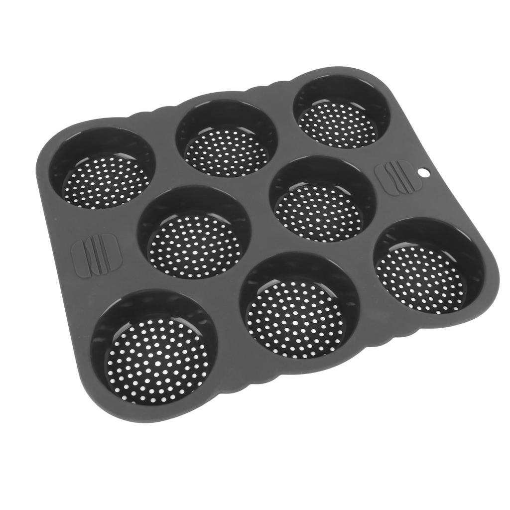 Hamburger Bun Mold Silicone 8 Cavity Easy Release Heat Resistant Hamburger Bread Bakery Pan for Kitchen