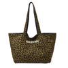 Korean double-sided leopard print canvas bag women's new denim casual lazy style shoulder bag large-capacity commuter tote bag