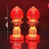 Electric Candle God of Wealth Offering Lamp: Lotus/Buddha Design, Battery-Powered, Ever-Burning for Home Altars.