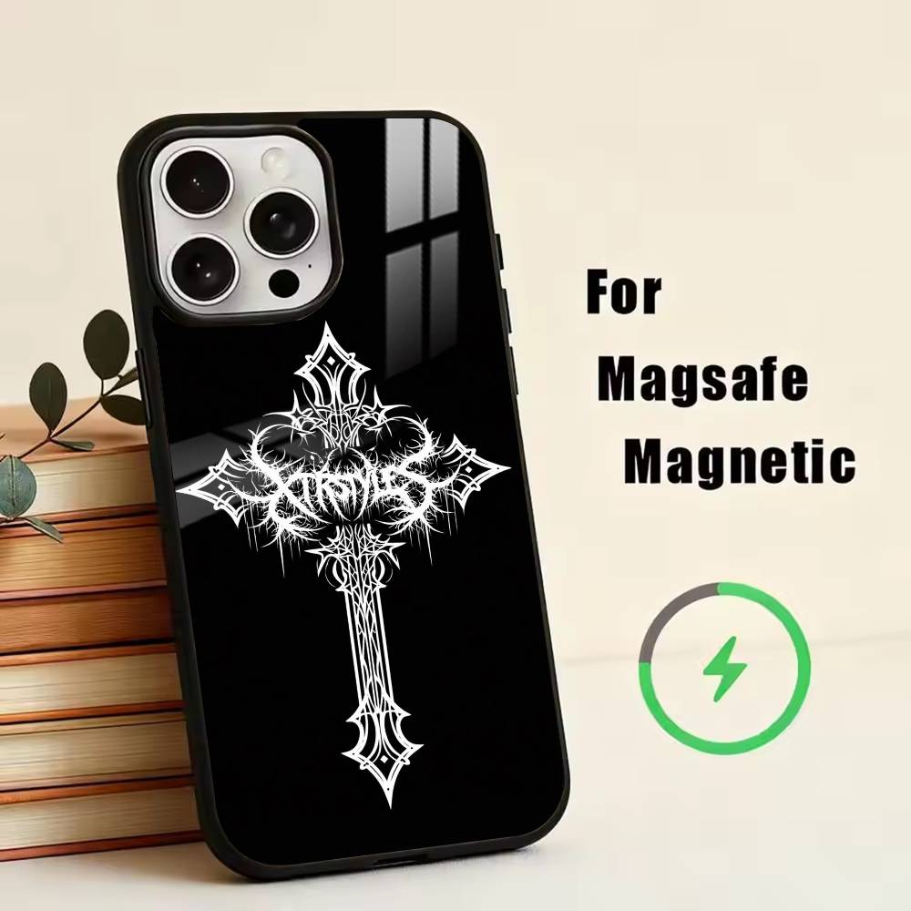 Cyber Sigil Cross   Phone Case For iPhone17,16,15,14,13,12,11 Plus,Pro Magnetic For Magsafe Wireless Charging