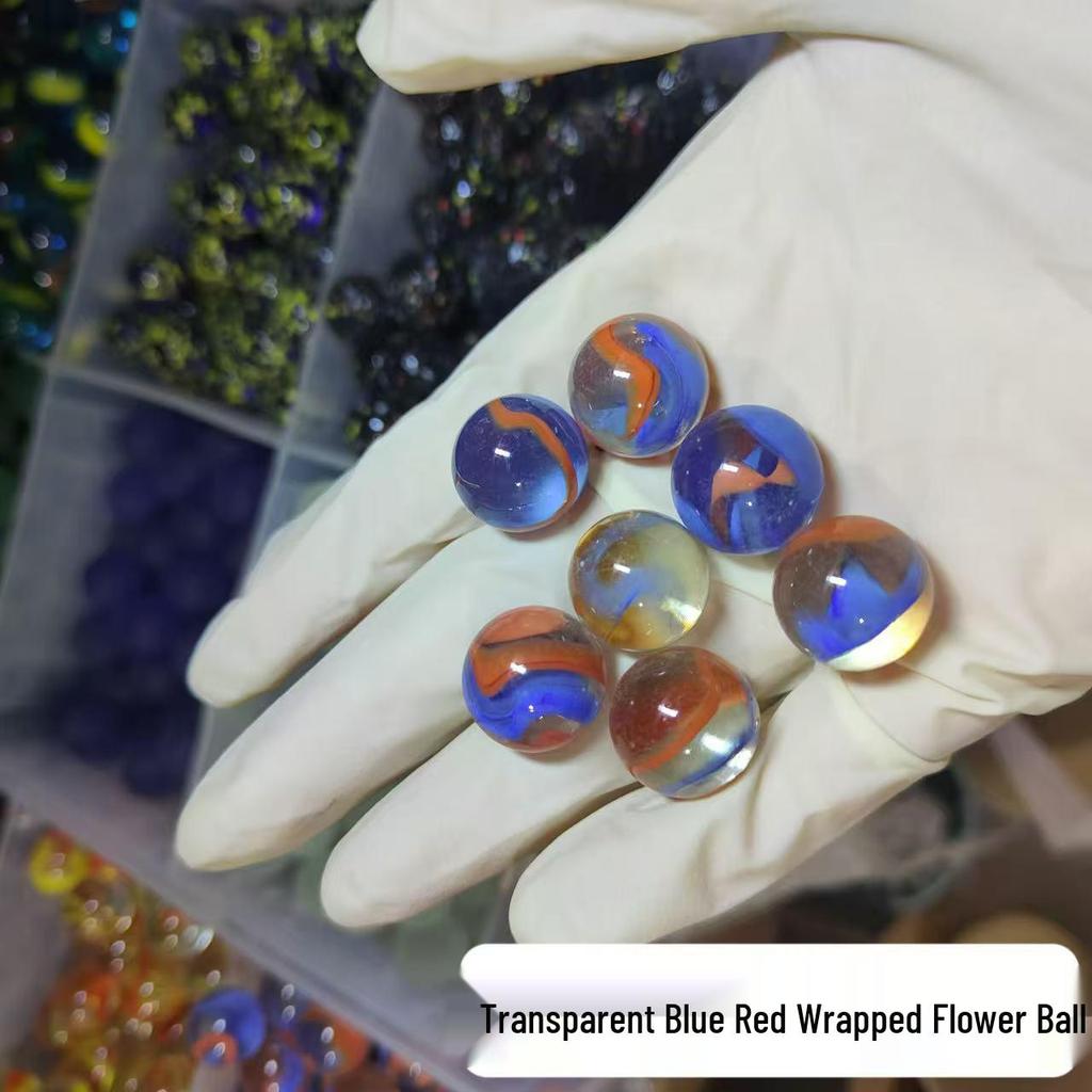 16mm Mixed Checkered Glass Beads & Marbles - Nostalgic Crystal Balls for Kids