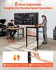 Adjustable Workbench on Wheels, 680 kg Capacity, 122 x 60 cm Oak Wood Top Workbench with 72.5-107.5 Height Adjustment, Heavy-Duty Hardwood Worktable