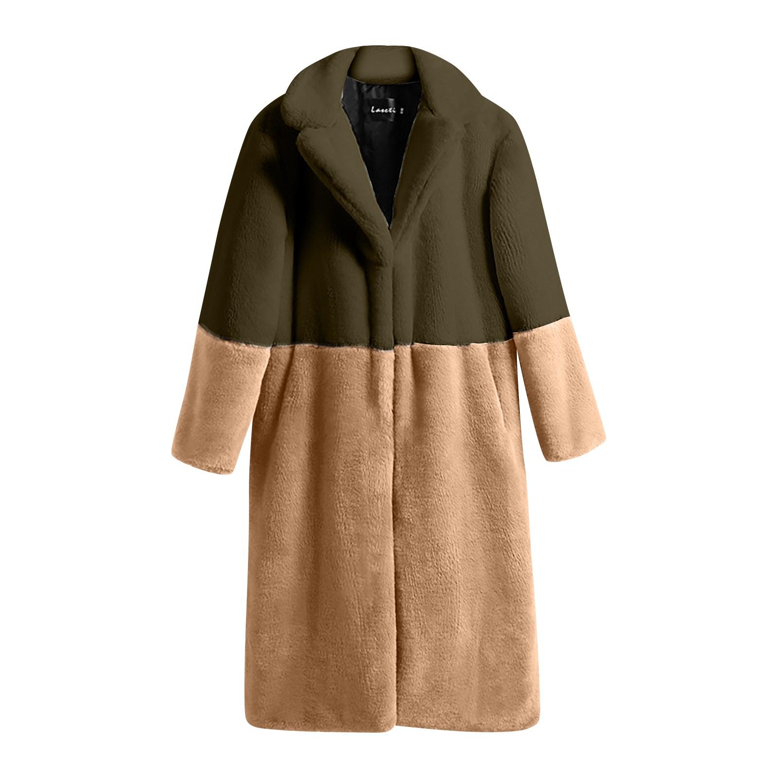 

Модное повседневное женское пальто для стрижки овец, женское шерстяное пальто средней длины XXXXL армия зеленый