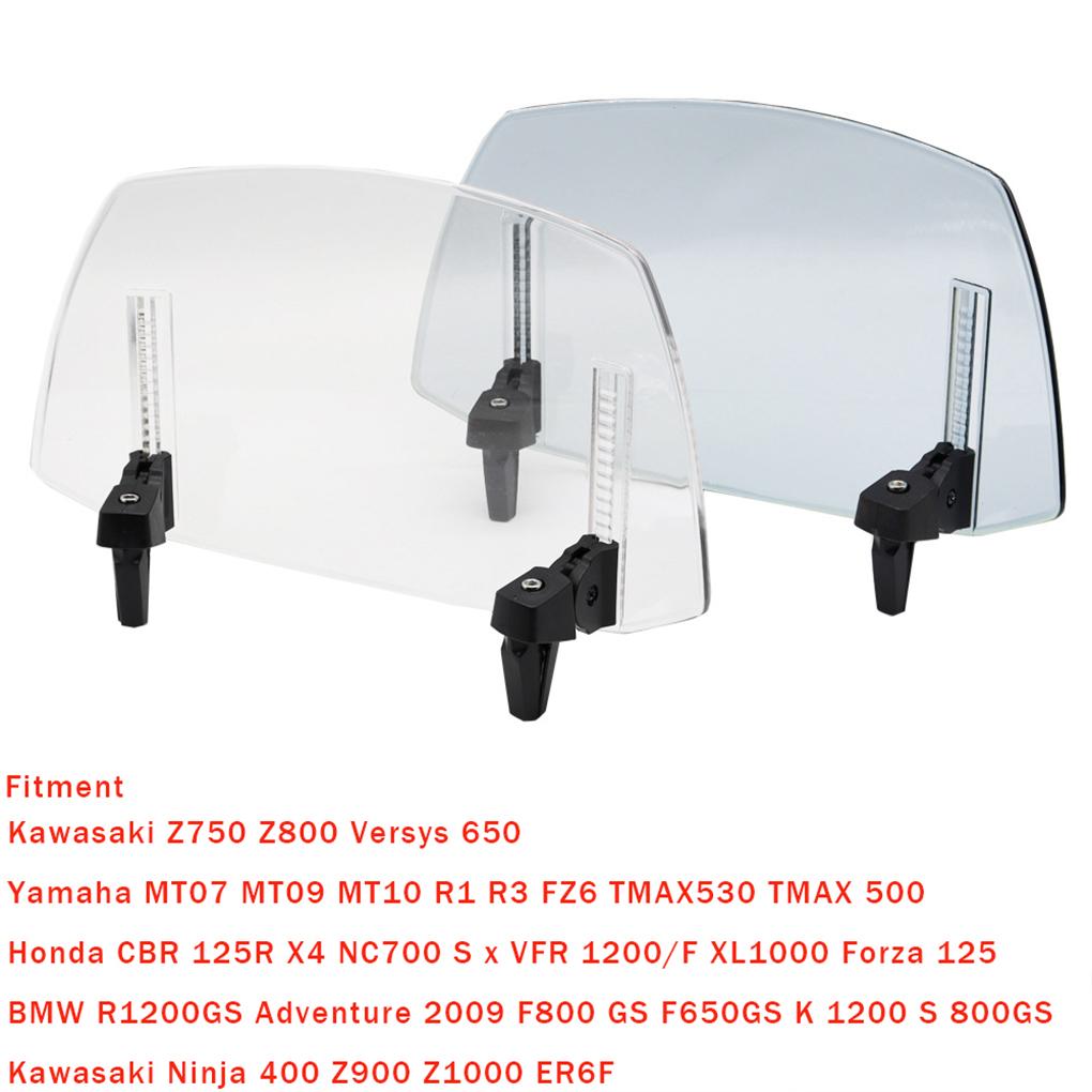 Extend Ride Durable Adjustable Clip-on Motorcycle Windshield Extension Spoiler Wind Deflector
