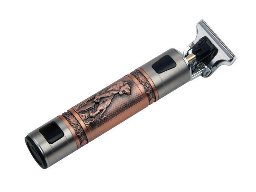 T9 Digital Display Skull Head Hair Clipper: USB Rechargeable, Zinc Alloy Trimmer for Precision Shaving and Carving.