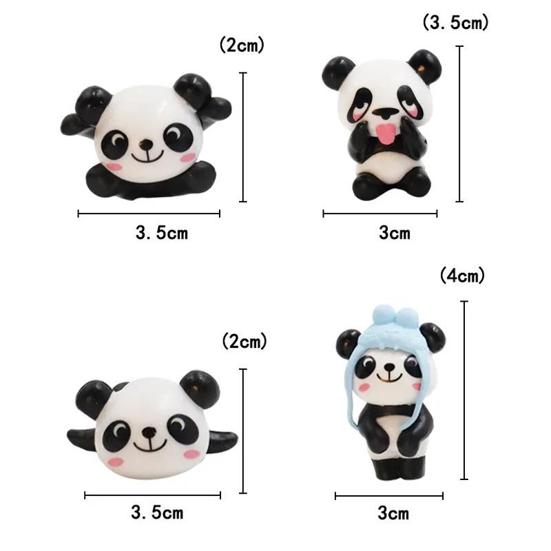8 bucăți/set Accesorii pentru mașină Panda drăguț Jucării amuzante pentru interior Decorare mașină Tablou de bord Mini desene animate Bricolaj Ornament auto Accesorii decor