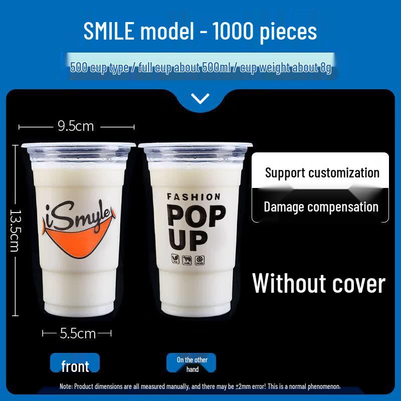 Qiwei 500ml Disposable Plastic Drink Cups with Lids