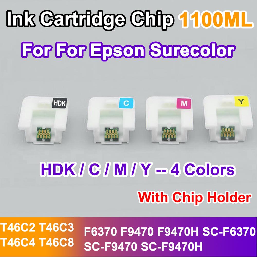 Chip Cartuccia d'Inchiostro da 1100ml/colore T46C per Epson SureColor F6370 F9470 F9470H SC-F6370 SC-F9470 SC-F9470H T46C8 T46C2 T46C3 T46C4