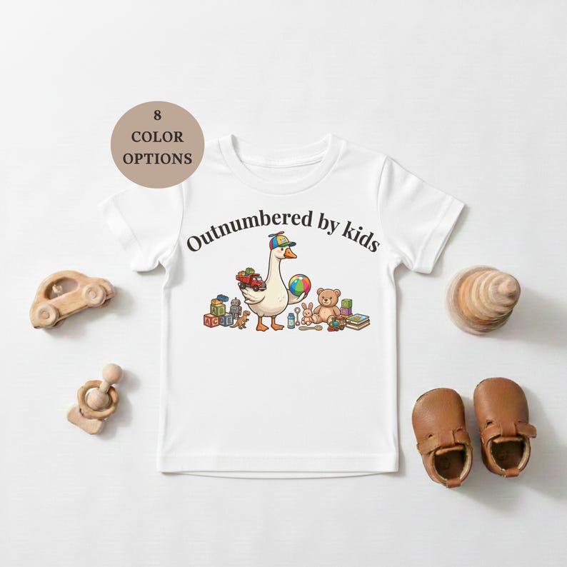 Outnumbered By Kids Shirt, Funny Boy Mom Tee, Relatable Tired Mama Goose Top, Chaotic Motherhood Apparel, Cute Mothers Day Gift 130