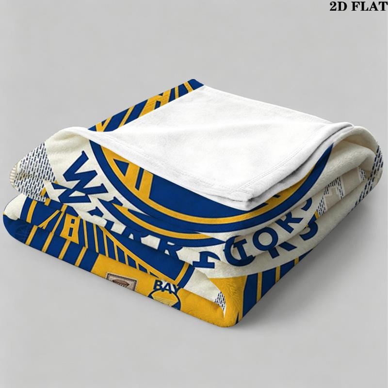 Golden State Warriors Print Flannel Blanket High Quality Warm Comfortable Cover for All Seasons Perfect for Gifts Home Decor