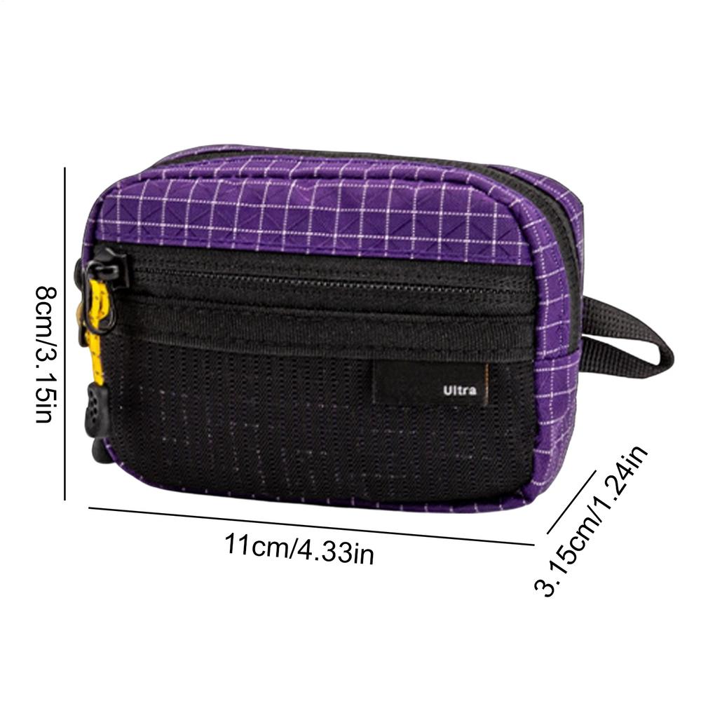 

Shoulder Strap Medical Pouch Waterproof Zipper Partitioned Storage Pouch Compact Travel Bag For Coin Cash Card Earphone Tool фіолетовий