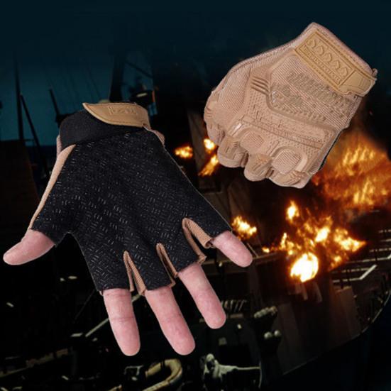 Cycling Mittens Practical Comfortable Wear-resistant Riding Mittens Anti-Shock Half Finger Cover Gloves Cycling Mittens Cycling Supply