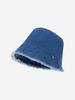 Olinkeompeulliteu Frayed Ham Moon Bucket Hat (Medium Blue)