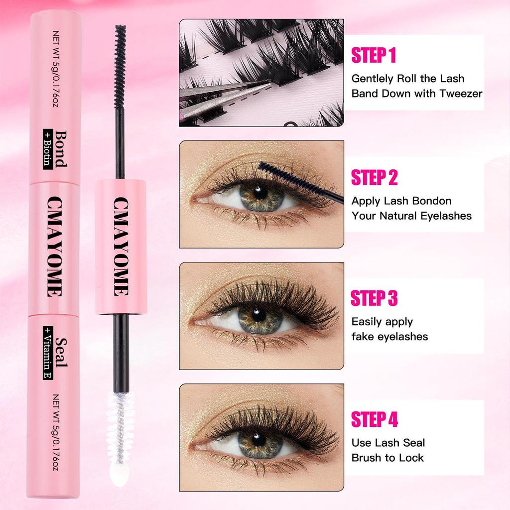 Hot-Selling 540 Cluster DIY Flower Lashes: Natural Thick D Curl Mixed Pack