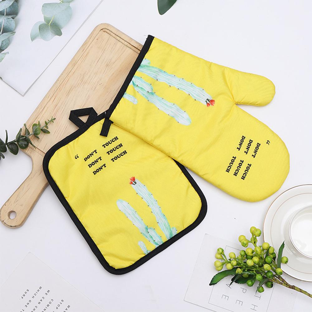 Fashion Pattern Kitchen High Temperature Resistanct Insulation Pad Microwave Oven Baking Gloves