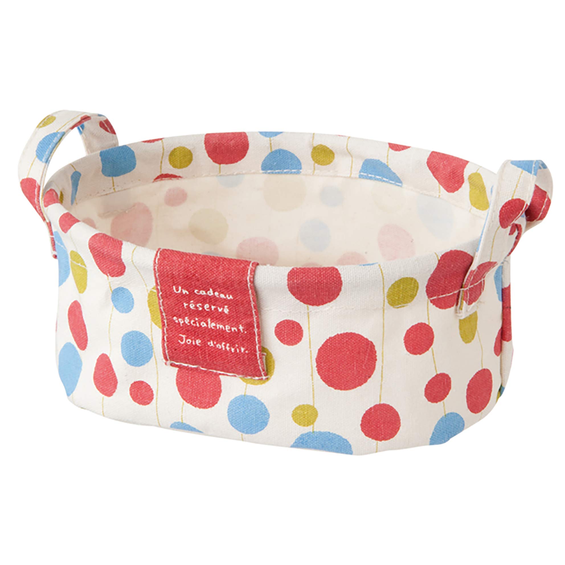 

Овальная тканевая корзина, Трехцветная в горошек-S (10 кусочков) TRD-OSB