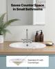 VEVOR Semi Recessed Bathroom Sink, 485 X 425 Mm Oval White Ceramic Vessel Sink with Overflow Hole and 3 Faucet Holes