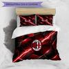 Set Lenzuola Stampa AC Milan 3 Pezzi Morbido Delicato sulla Pelle Lavabile Copripiumino e Federe Set Stagione Unica Camera da Letto