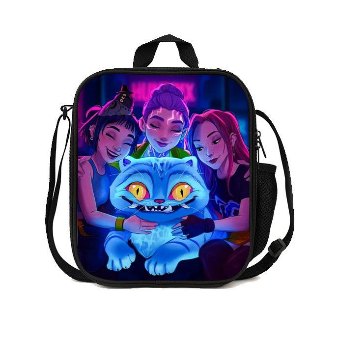 Gedruckte Hexenjäger K-Pop Essensbeutel, Studentin Huntrix Kpop Picknicktasche Kühltasche, Thermoisolierbeutel