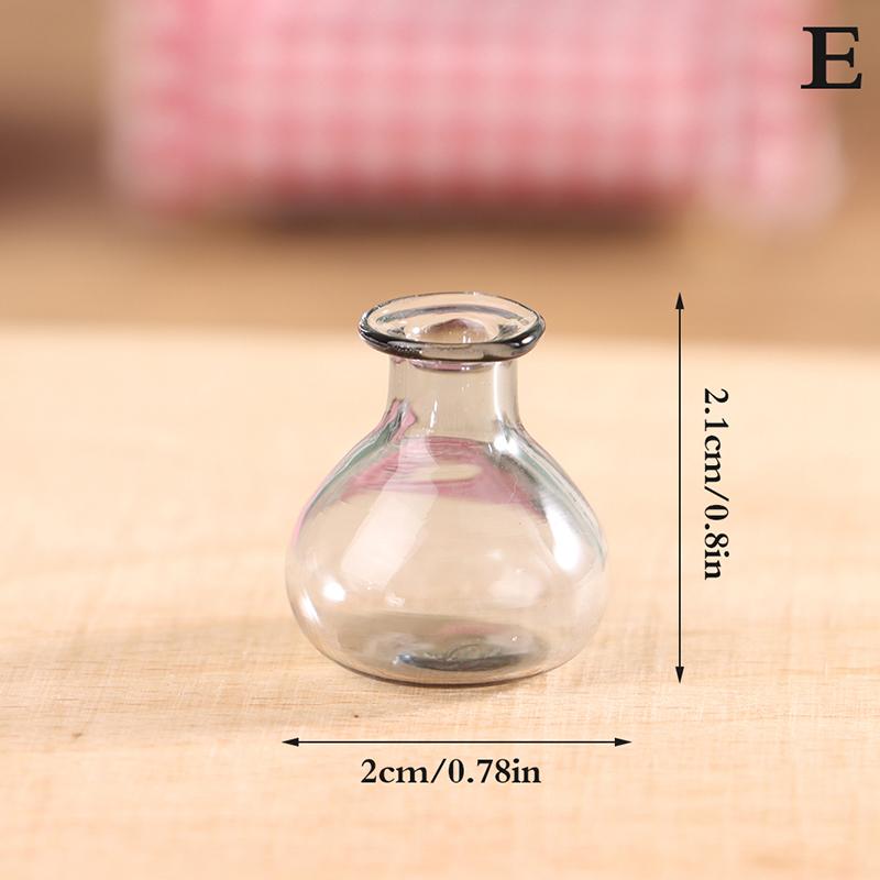 24 Styles 1/12 Lovely Miniature Dollhouse Glass Vase Mini Flower Vase for Doll House Furniture Decoration Accessories