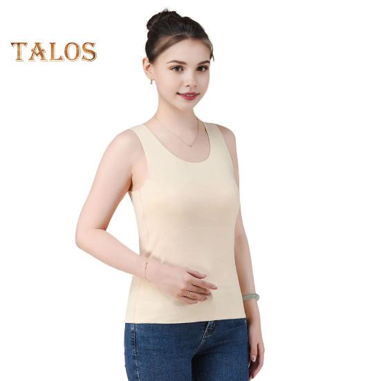 

Зимний женский терможилет бесшовный двухсторонний плюшевый быстро фиксирующийся на температуре круглый вырез облегающий эластичный безрукавный внутренний костюм майка M