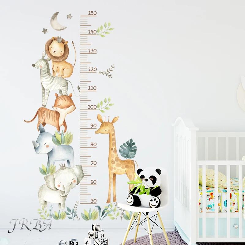 

Мультяшные животные ростомер наклейки на стену водонепроницаемые съемные ПВХ наклейки украшение для дома