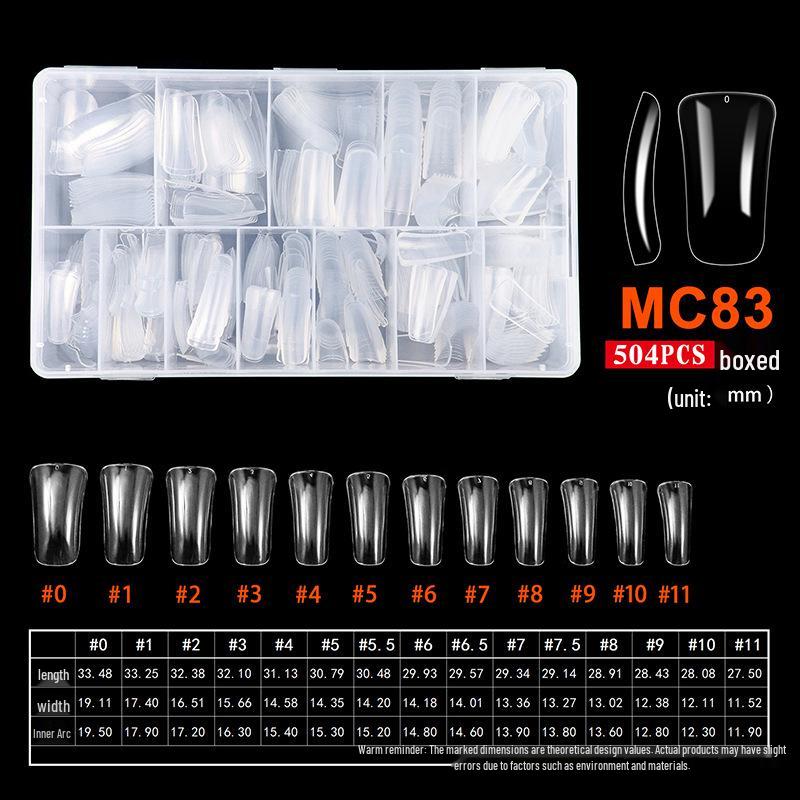 Extra Long Transparent XXL Ballet Trapezoid Nail Tips with Stickers