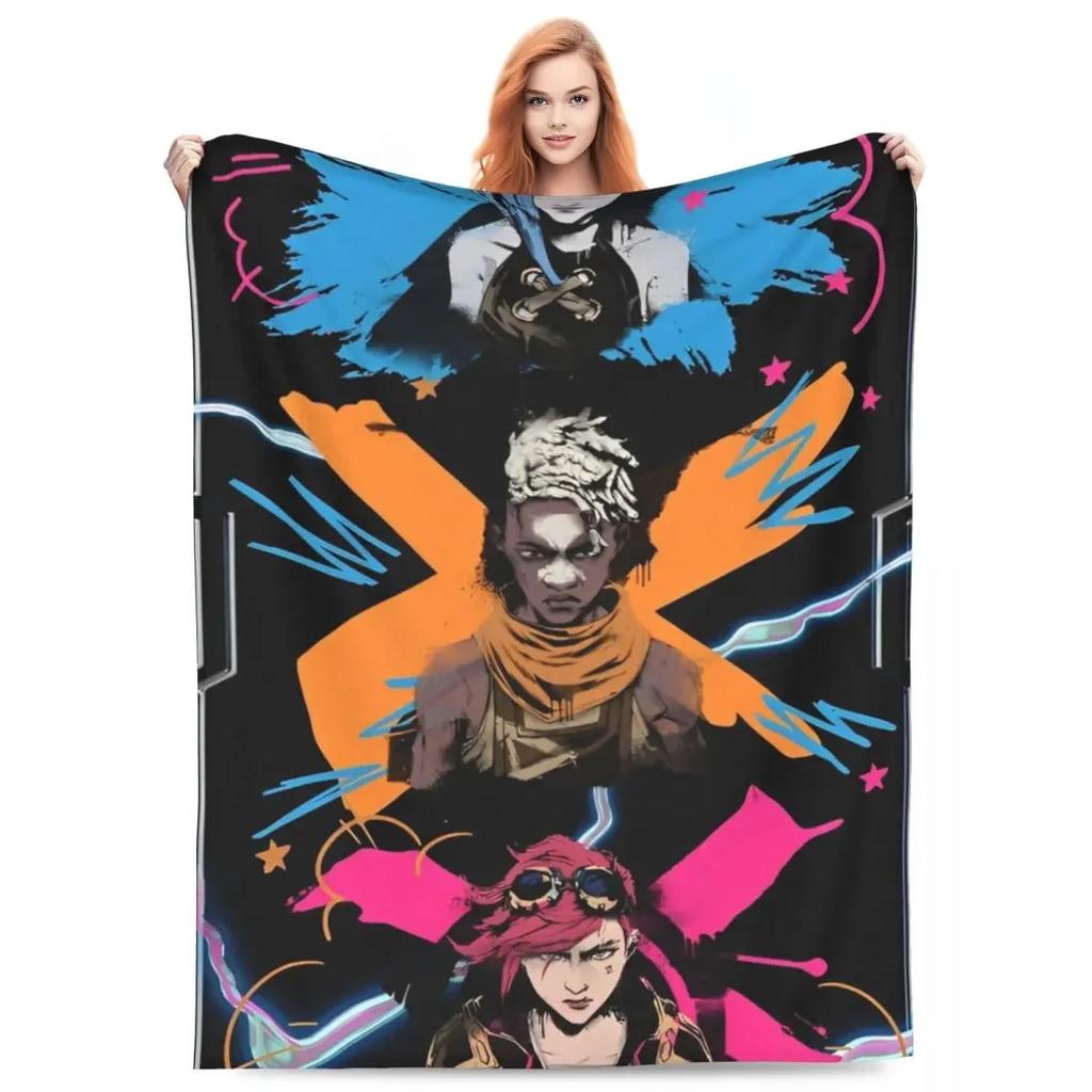 Arcane Viktor Spiel Flanelldecke Weich Warm Bettwäsche Überwürfe für Heimdeko Camping Druck Tagesdecke Sofa Bettüberwurf