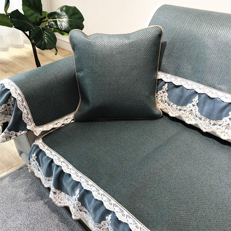 

Летняя крутая подушка, европейский сплошной цветной коврик из ротанга, подушка для дивана, ледяной шелк, подушка для стула из ротанга, летний коврик 60+18*60cm