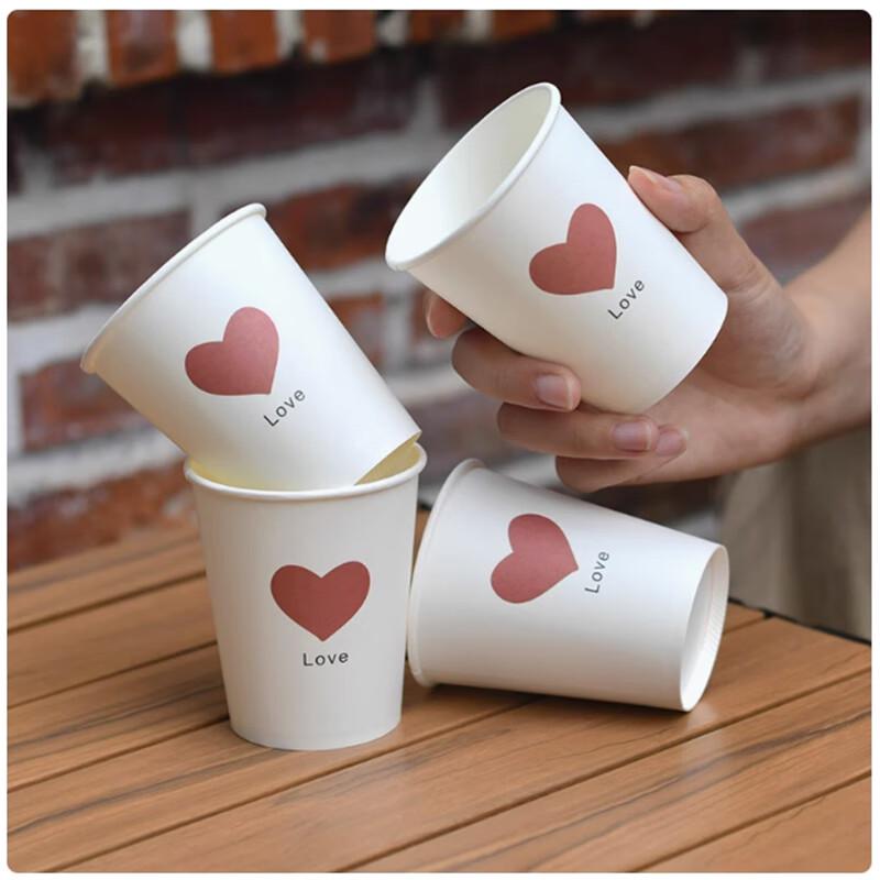 Одноразовые бумажные стаканчики в форме сердца LOVE