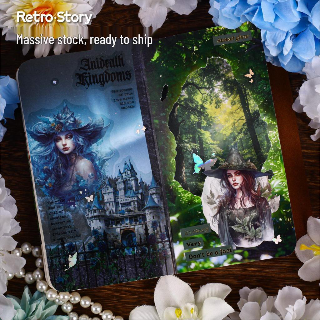 Retro Story Seria Xunxian: Europejski Zestaw Materiałów z Postaciami - 6 Stylów do Dekoracji Dziennika