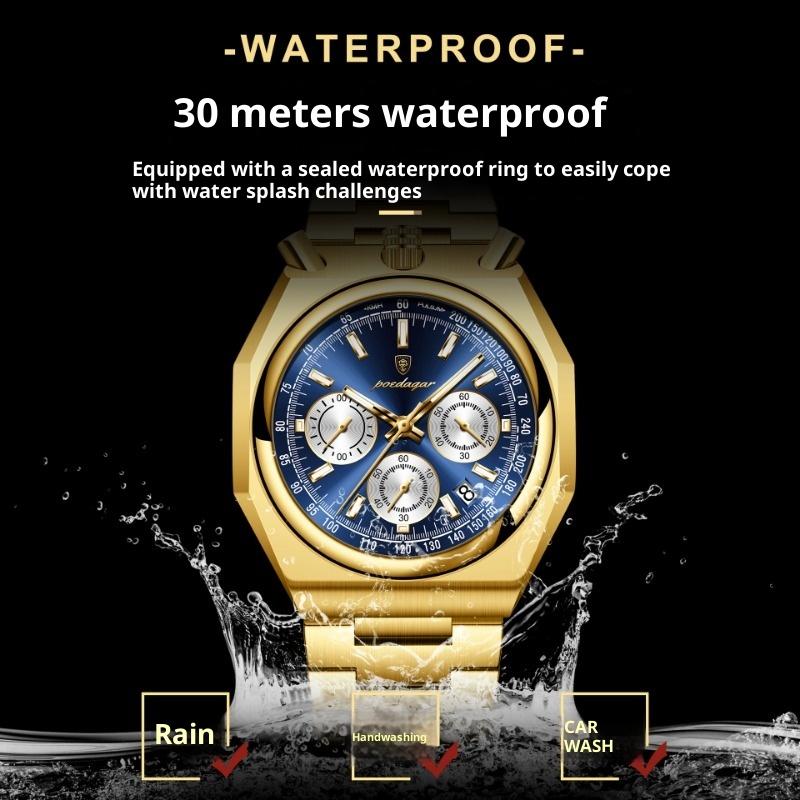 Top Neue Wasserdichte Mode Herrenuhr Multifunktionaler Kalender Quarz Leuchtende Armbanduhr